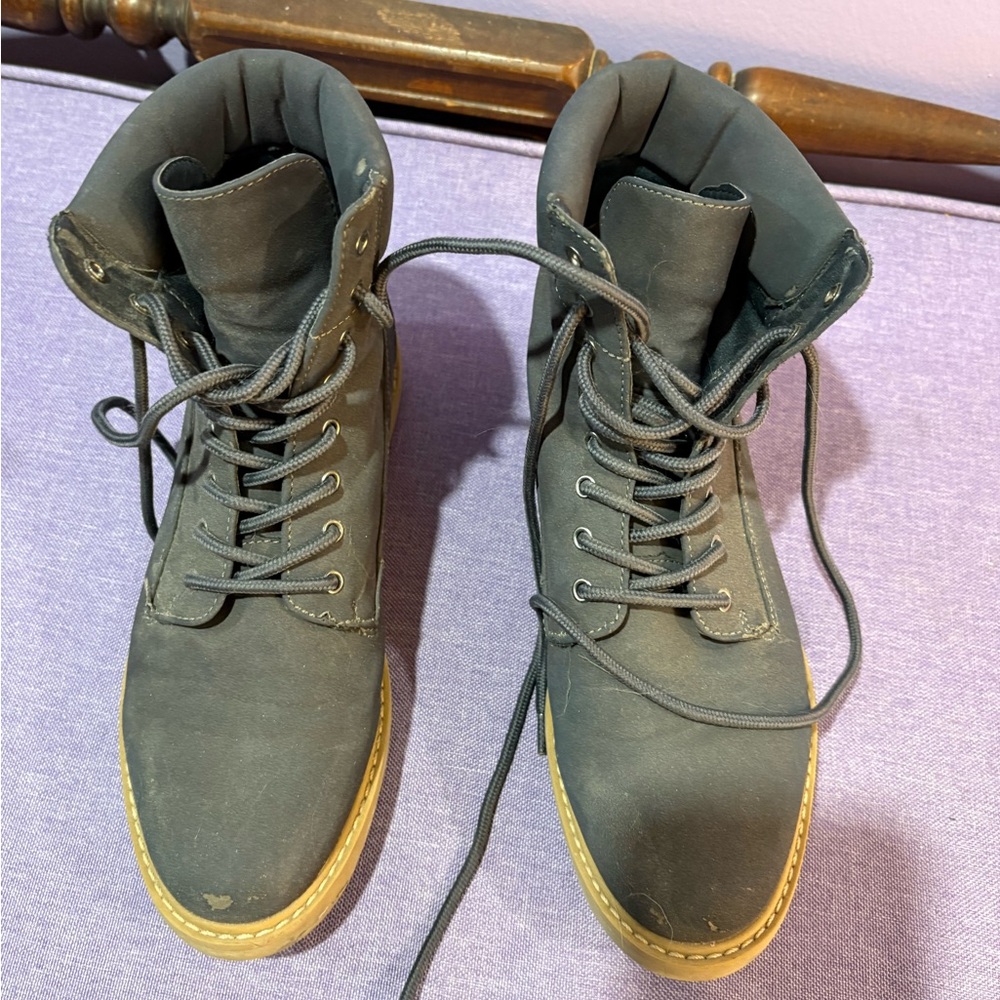Woman’s navy blue Lace-Up Casual Boots